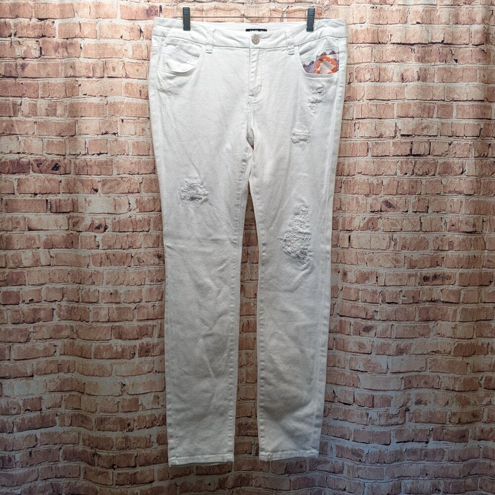 Allen B. By Allen Schwartz Jeans White Aztec Pockets Size 12